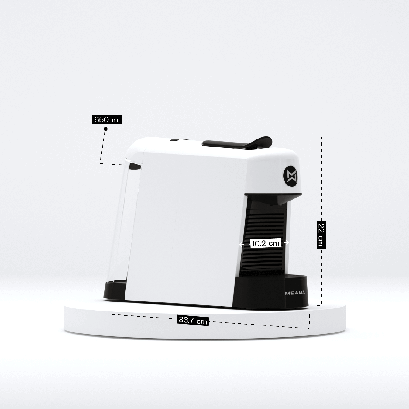 European-style coffee machine, white