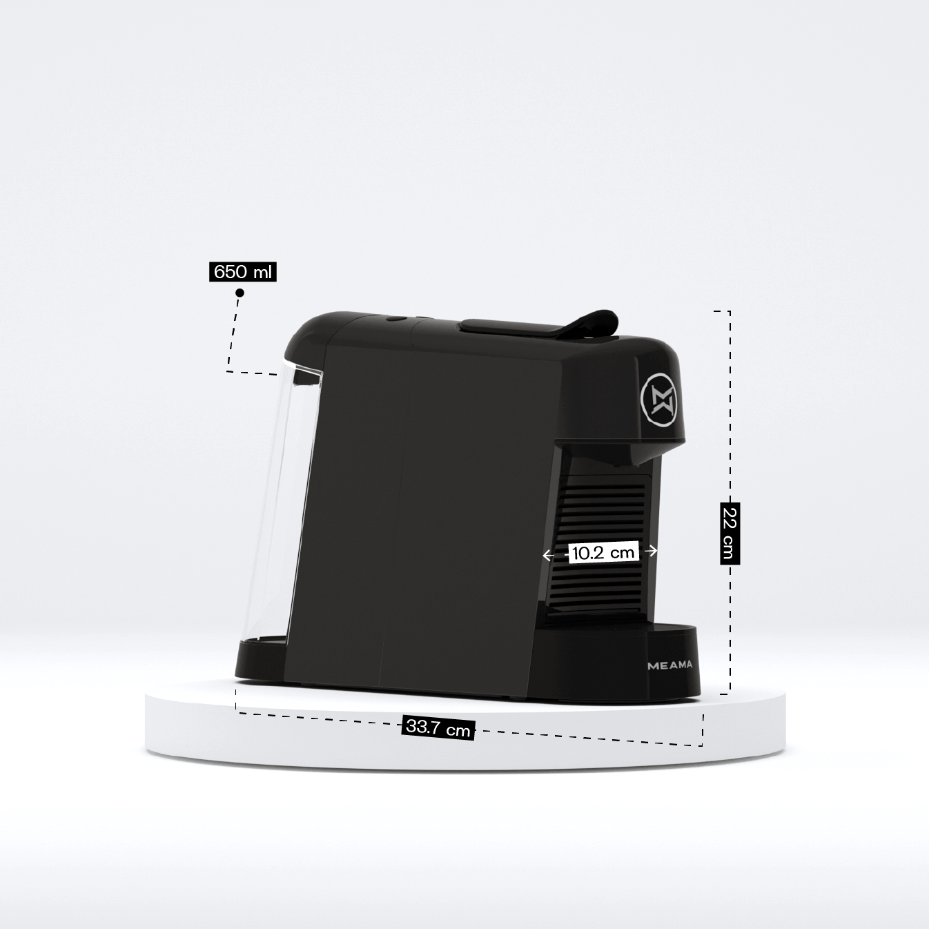 ევროპული ფორმატის ყავის აპარატი შავი