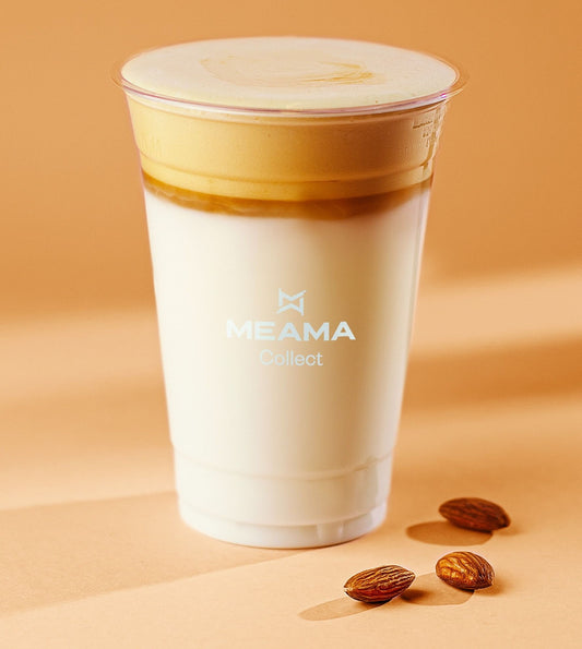 Cold flat white with almonds